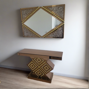 Diamond Shaped Console Table and Mirror