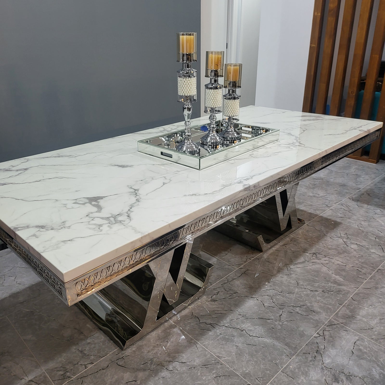 L240cm Marble top dining table only