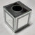 Cubed Glass Mirrored Decorative Tissue Box in Silver with Diamond-Crushed Sparkling Glass