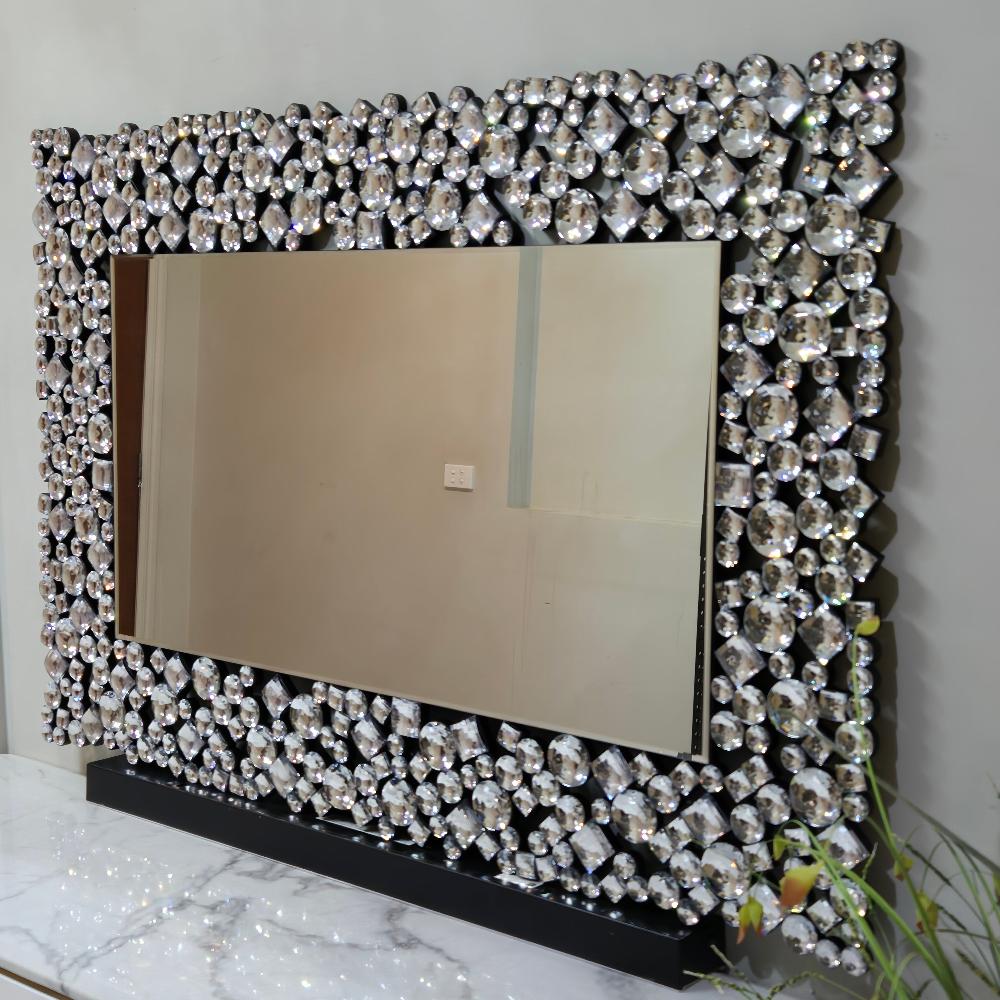 Silver Hallway Wall Mirrored Glass