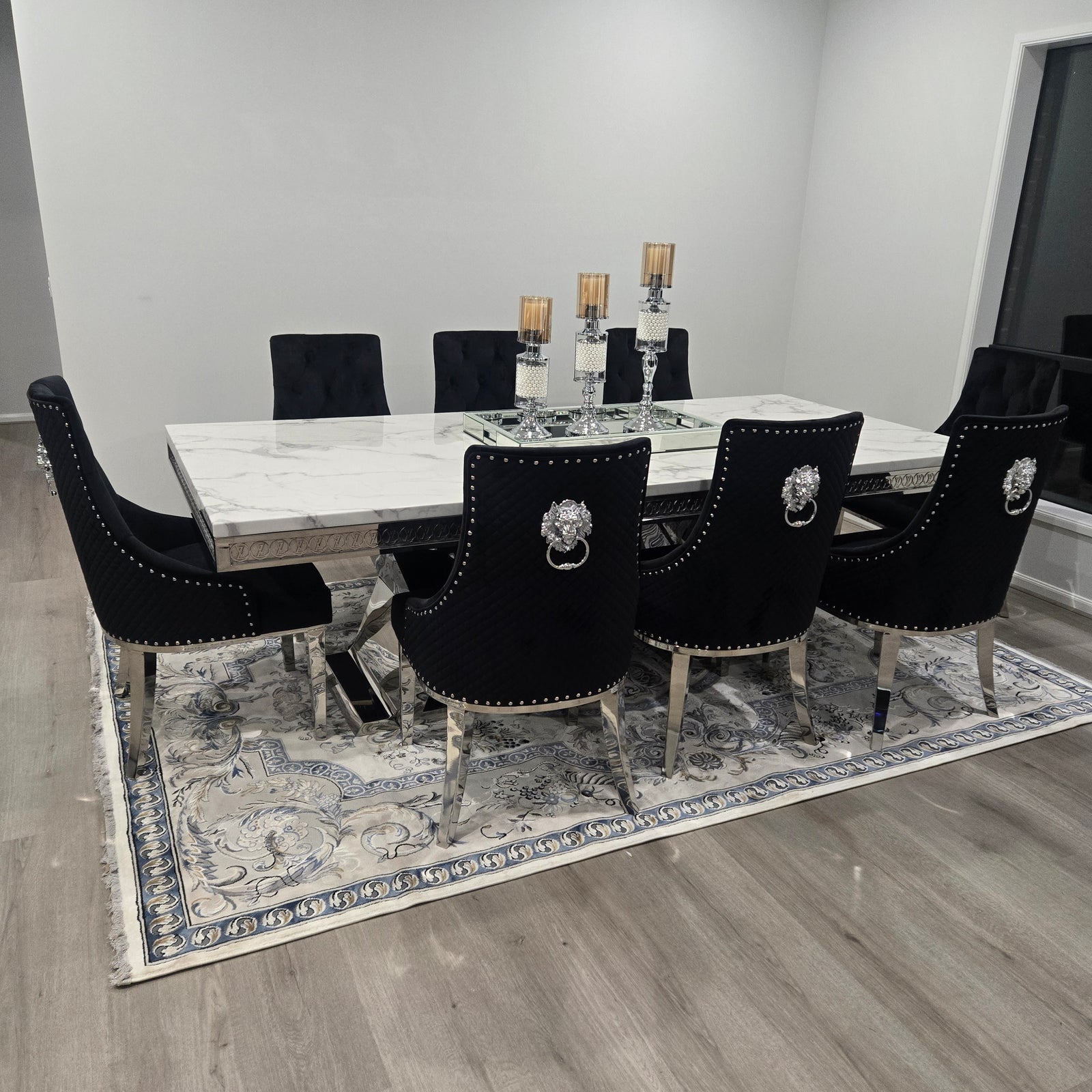 Ashton Marble Dining Table with 8 Chairs