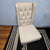 Versace Classy Light Grey Leather Cushioned and Comfortable Dining Room Chairs, Black Solid Wood Frame. RBM Classic Home Furniture Store in Melton, Family Owned and Operated