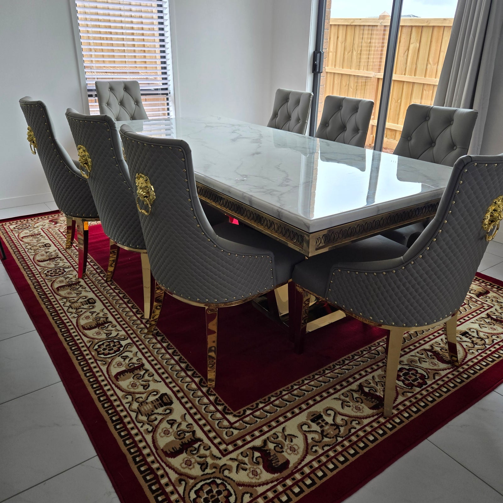 Ashton Marble Dining Table with 8 Chairs