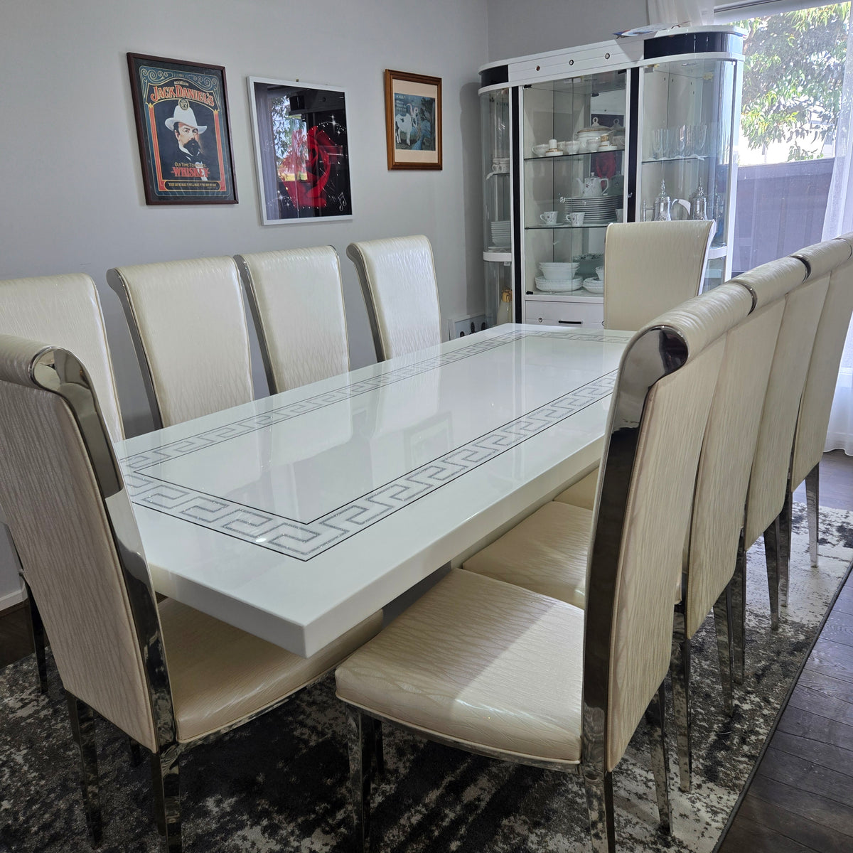 L240cm Dining Table with 10 Chairs