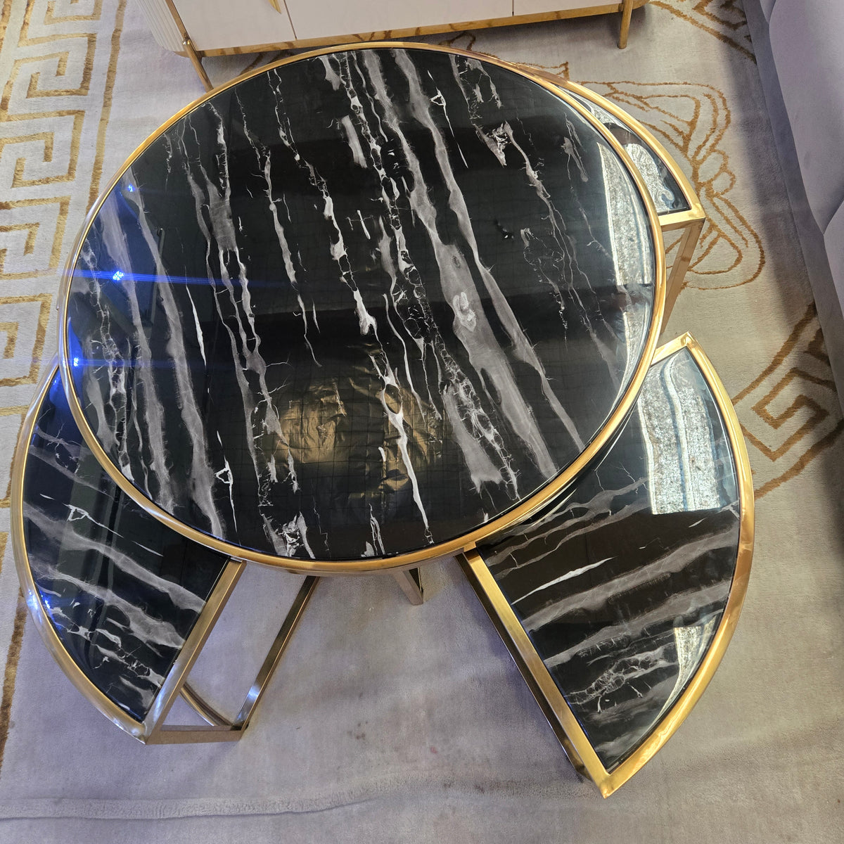 5 Piece Nested Coffee Tables - Gold