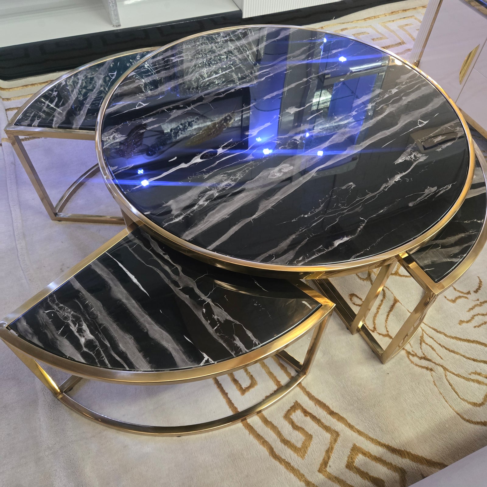 5 Piece Nested Coffee Tables - Gold