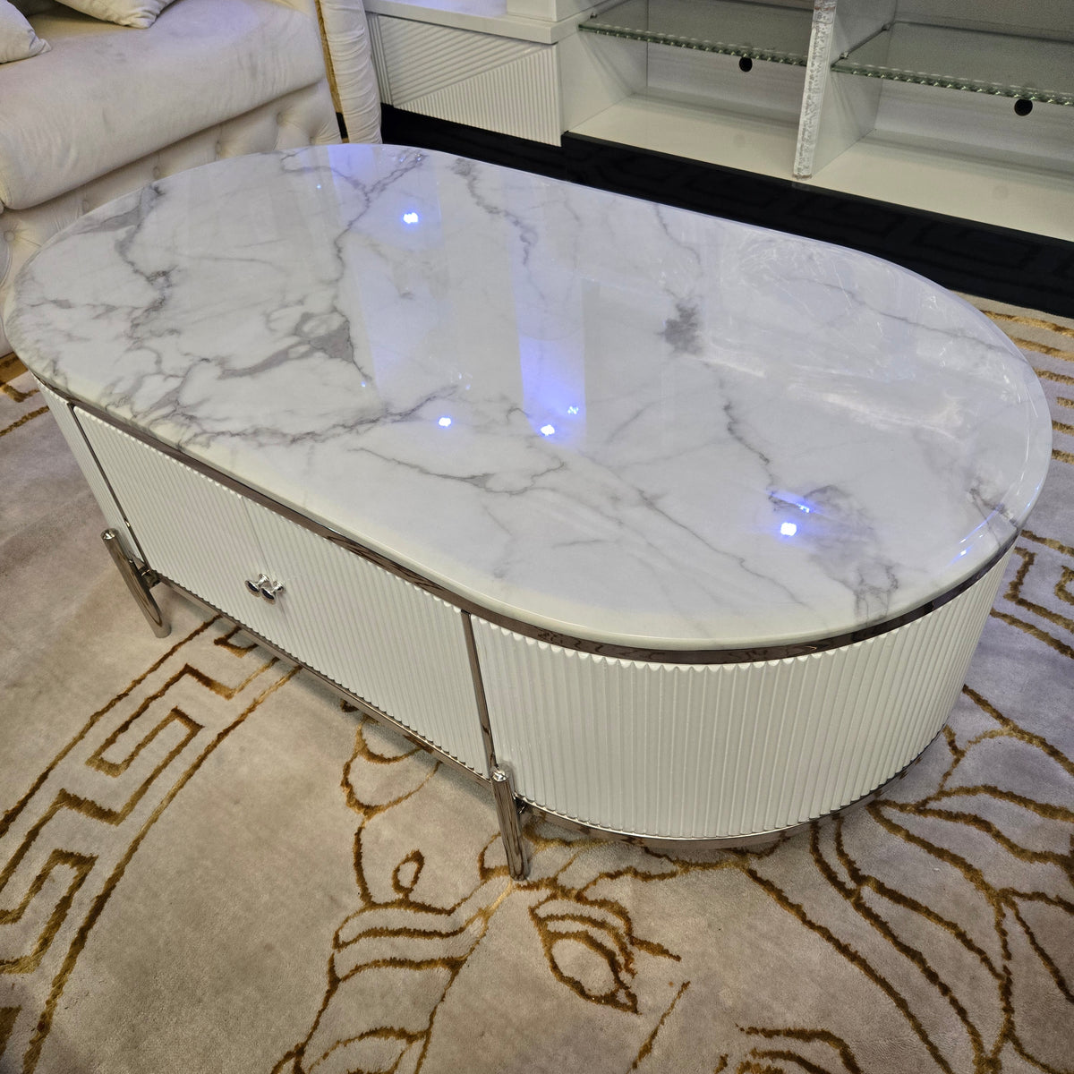 White MDF Modern Top Coffee Table