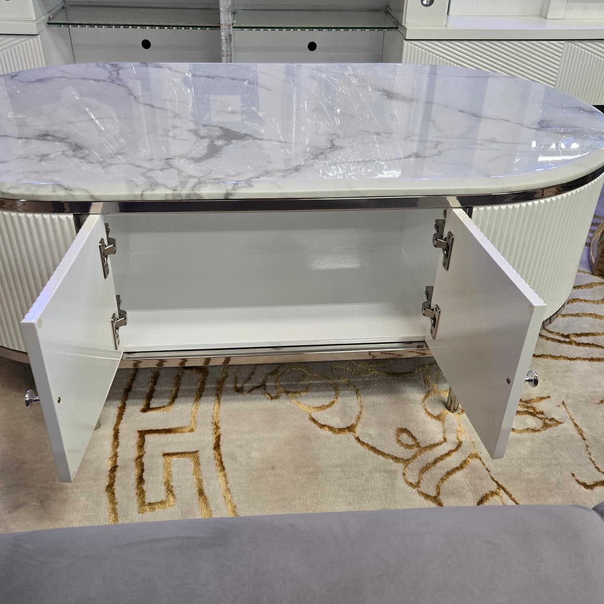 White MDF Modern Top Coffee Table