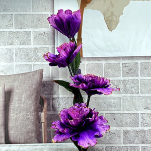 Modern Large 4-Head L130cm Plush Peony Purple Flowers Available at RBM Classic Home