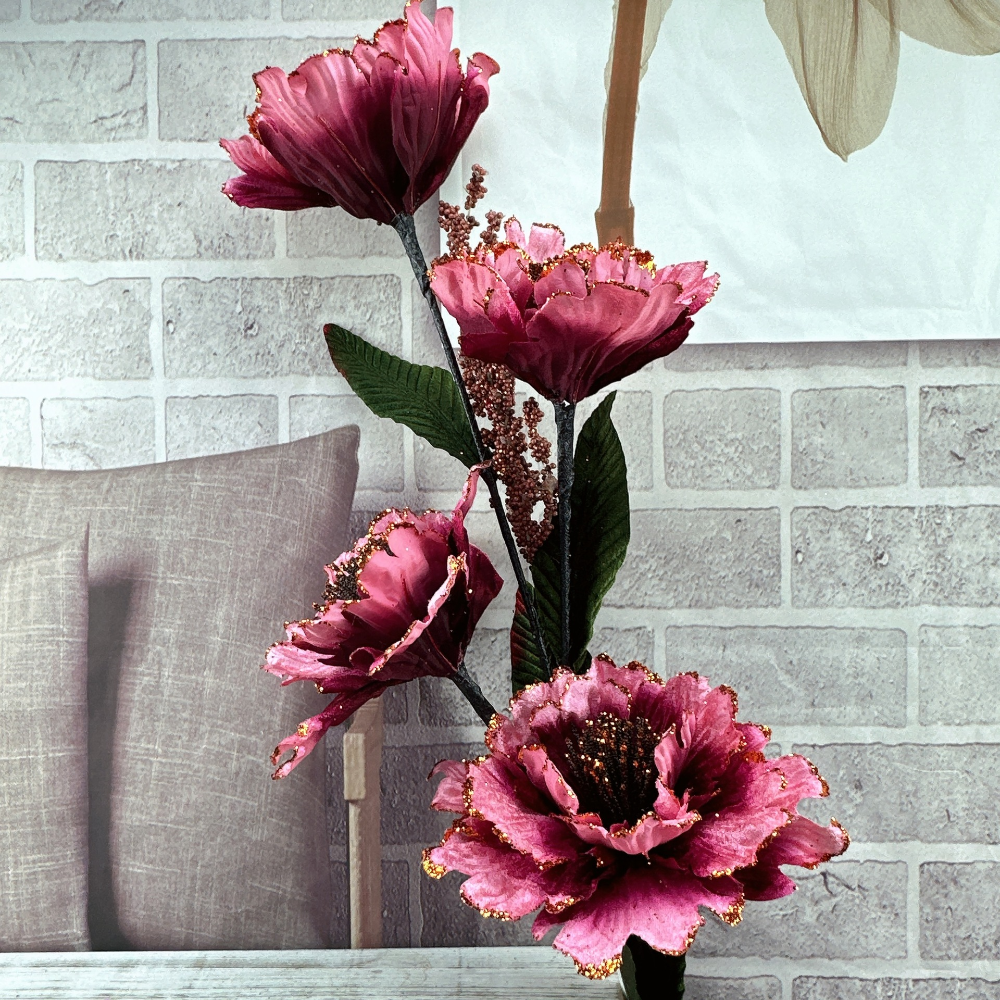 Modern Large 4-Head L120cm Plush Peony Pick Flowers Available at RBM Classic Home