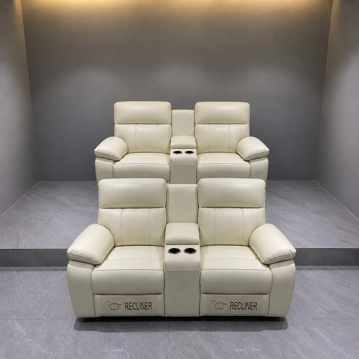 Theatre Recliner Leather Sofa set