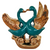 Decorative Sculpture in Ceramic Gold and Green Colours