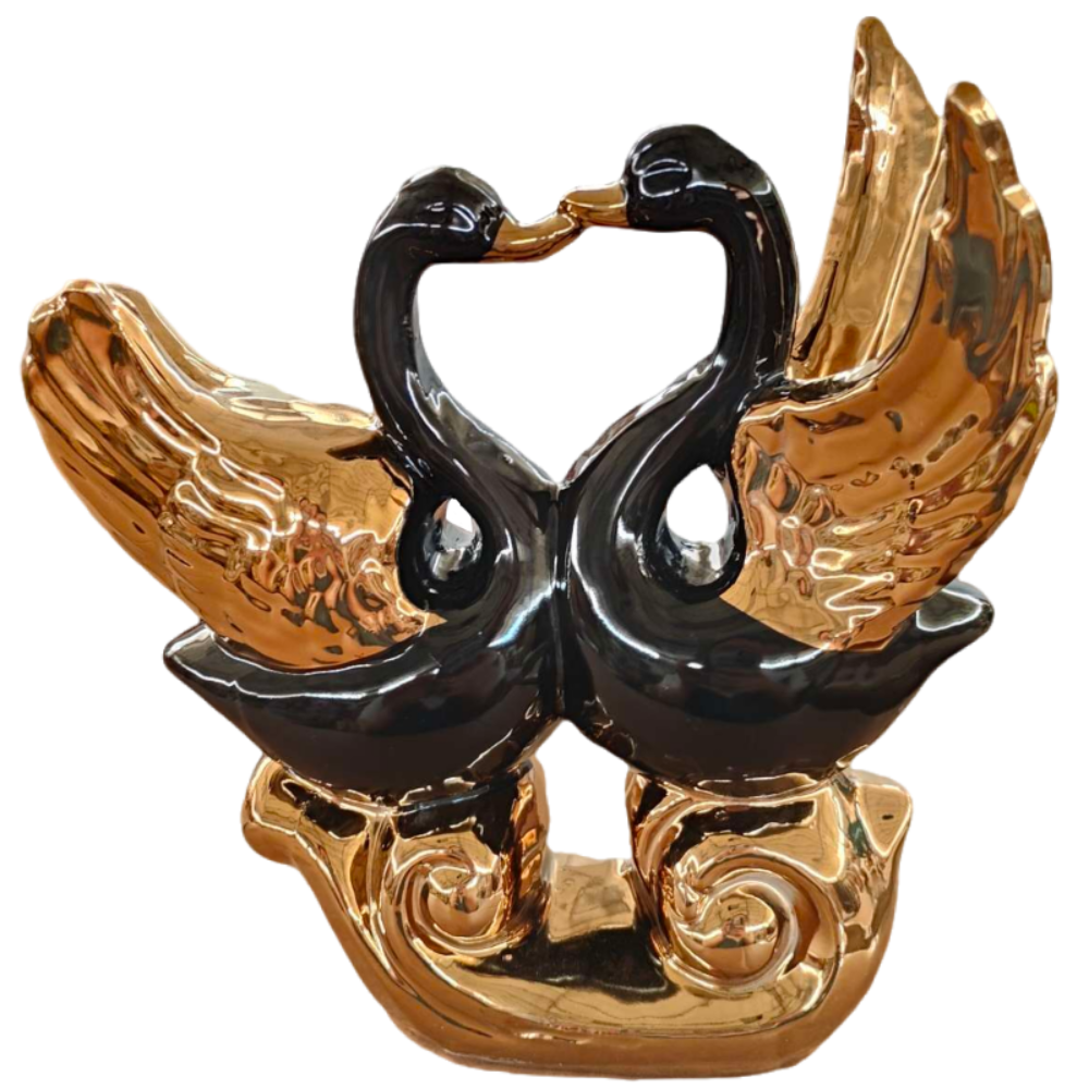 Decorative Sculpture in Ceramic Gold and Black Colours