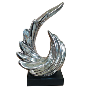 Modern Decorative Sculpture in Ceramic and Silver Colours Available at RBM Classic Home