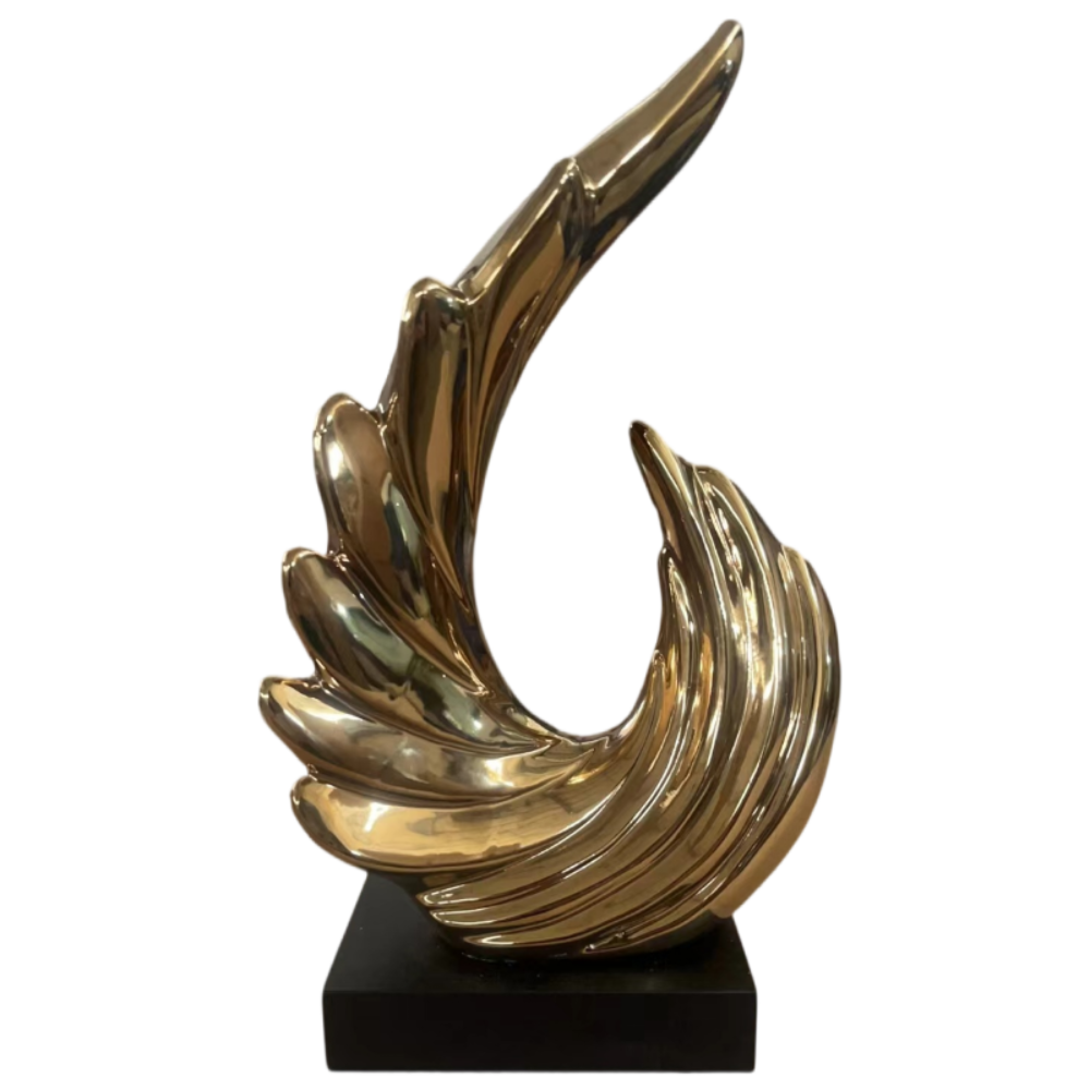 Modern Decorative Sculpture in Ceramic and Gold Available at RBM Classic Home