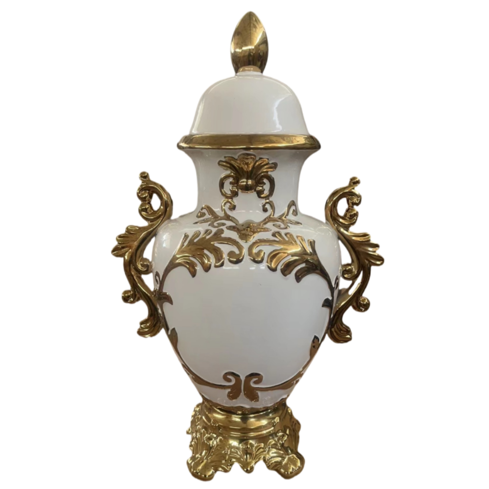 White and Silver Decorative Trophy Vase