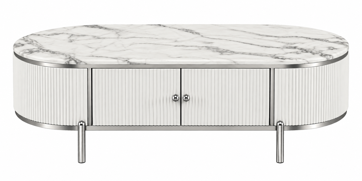White MDF Modern Top Coffee Table