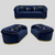 6-seater Luxury, Stylish and Comfortable Sofas / Couches in Blue Velvet Material with Golden trims