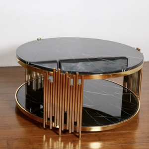 Coffee Table In Gold Stainless Steel