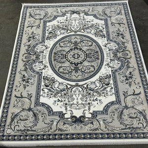 Modern, Luxury and Classy Comfortable Turkish Handmade Carpet in Cream with Grey and White Patterns