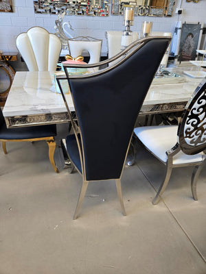 Classy Black Leather Dining Chair