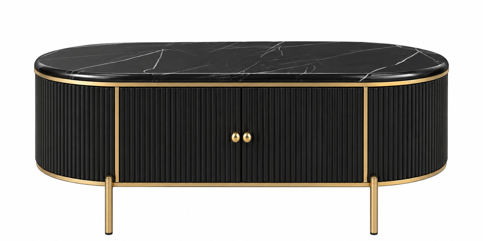 Black MDF Marble Top Coffee Table