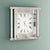 Modern Classic Diamond Crushed Glass Mirrored Silent Wall Clock with an Elegant, Luxurious Look for Perfect Decoration in Classic Silver Colour