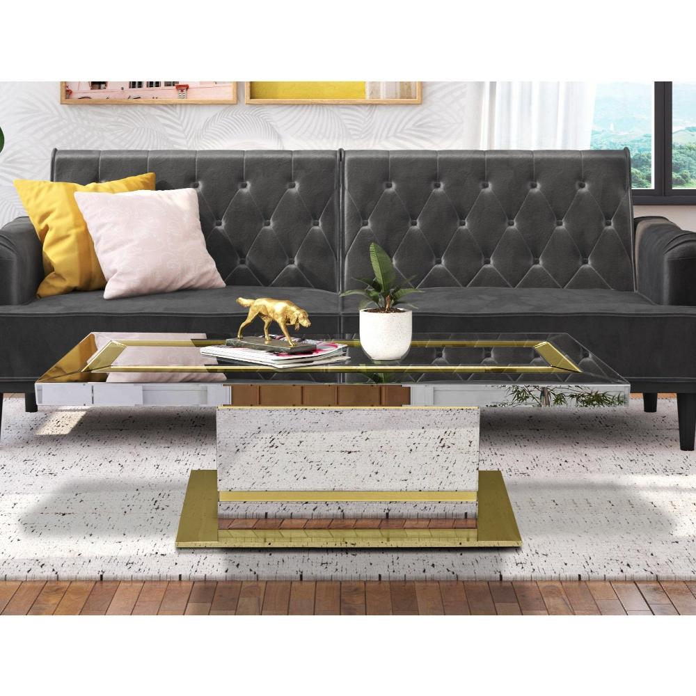 Glass Coffee Table in Silver and Gold Colours