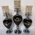 Classy Silver Alloy Frame with Glass Material Candleholders Set of 3
