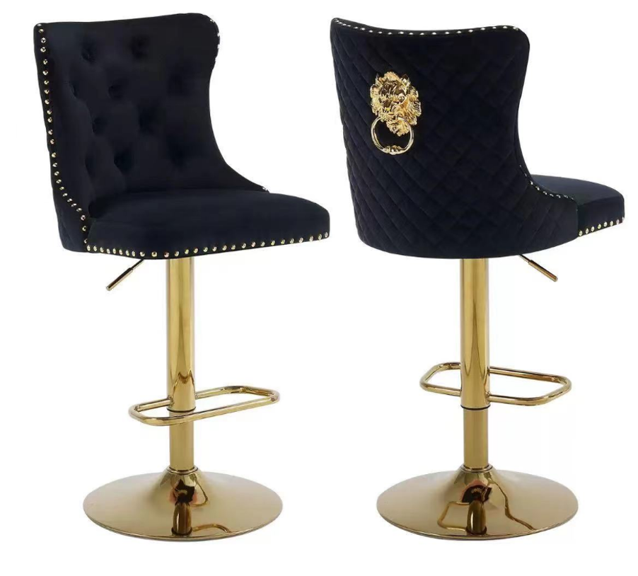 Lion Modern Adjustable Barstools - Black