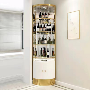 RBM Classic Home Corner White and Gold Wine / Display / Traditional Cabinet