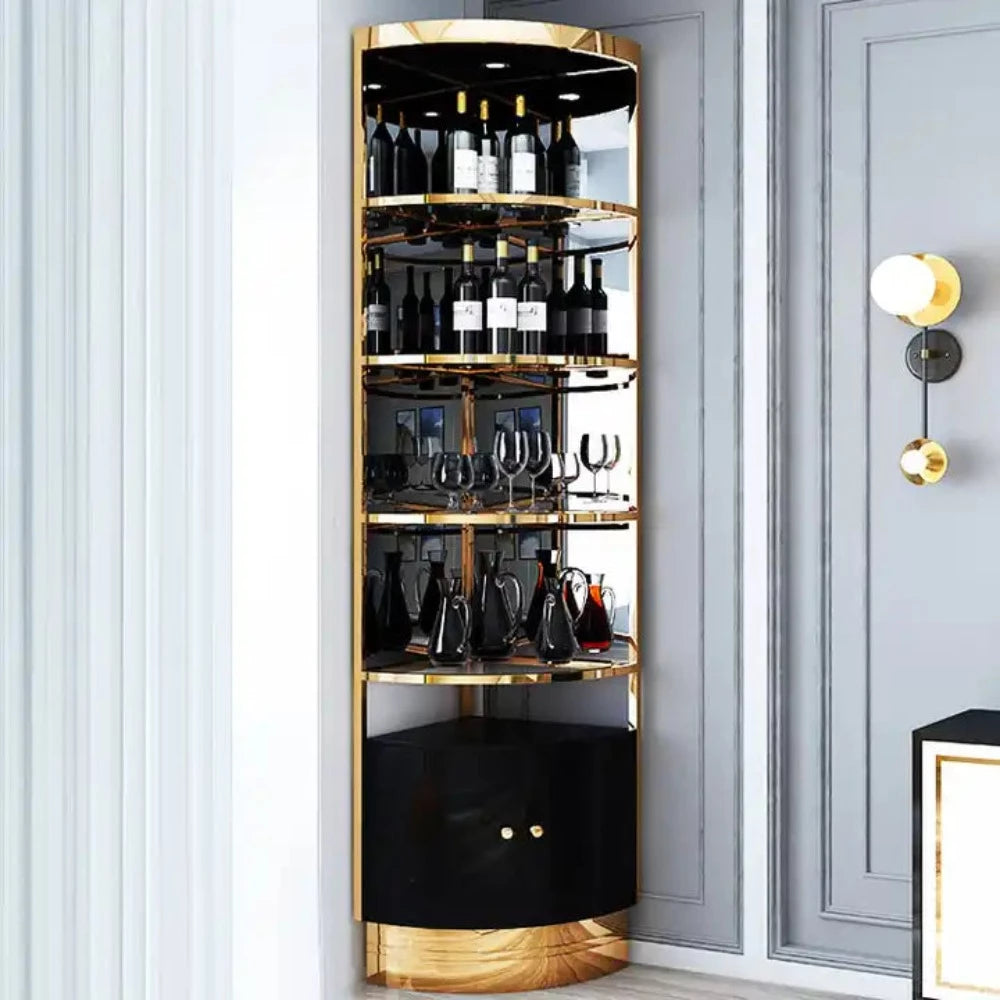 Black corner wine deals cabinet
