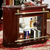Modern MDF Red Wood Wine / Display / Traditional Cabinet With Glass Shelves and a Stand Alone Bar Table with Shelves