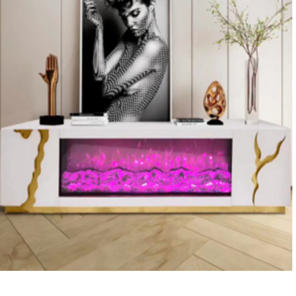 MDF TV Unit with Fireplace