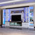 TV Wall Cabinet / Unit Modern Classy Wall Cabinet / TV Stand In White MDF and Golden Trim Handles Finish for a Stylish Look