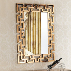 Elegant Mirrored Hallway Console Wall Mirror in Rose Gold