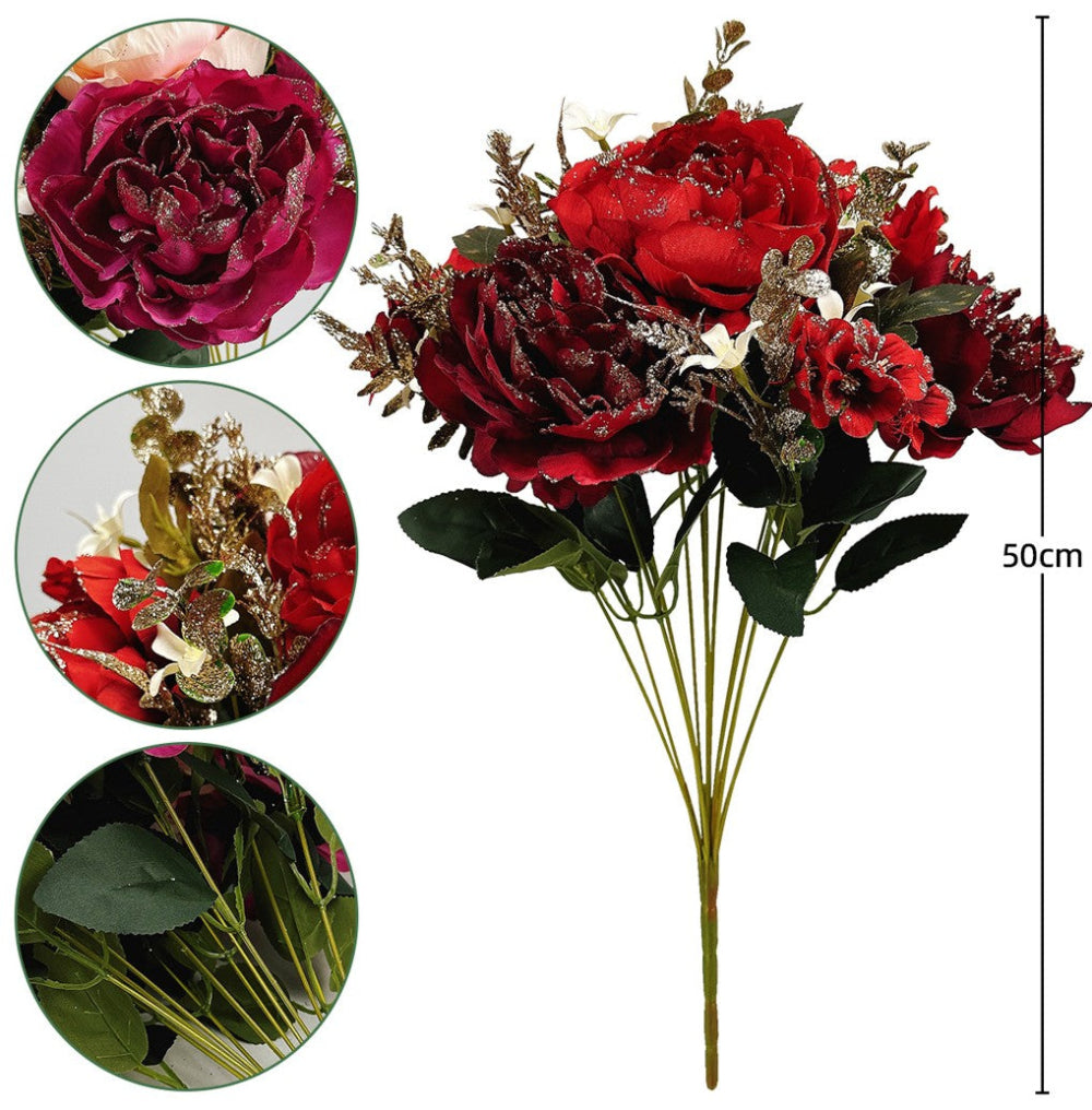 Overlord Bunch of Roses in Red, Marron and Green Available at RBM Classic Home