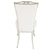 Silver Dining Room Chair in White Leather Microfibre 