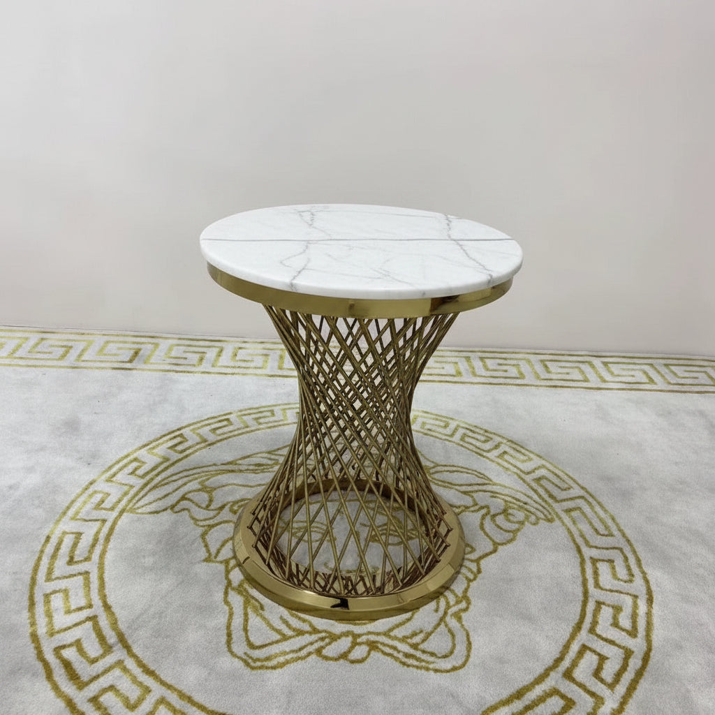 Round Marble Top Side Table