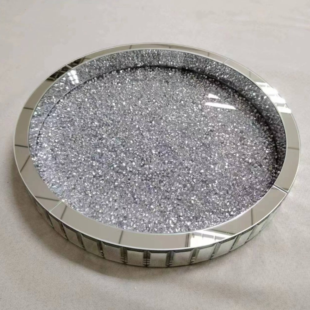 Crushed Diamond Round Tray | Home Décor | RBM Classic Home