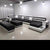 L-shaped Comfortable Sofa set with the Ultimate Covering in Black and White Leather