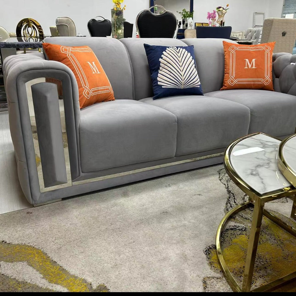 Junior Cream Leather Sofa set (RBM 8)