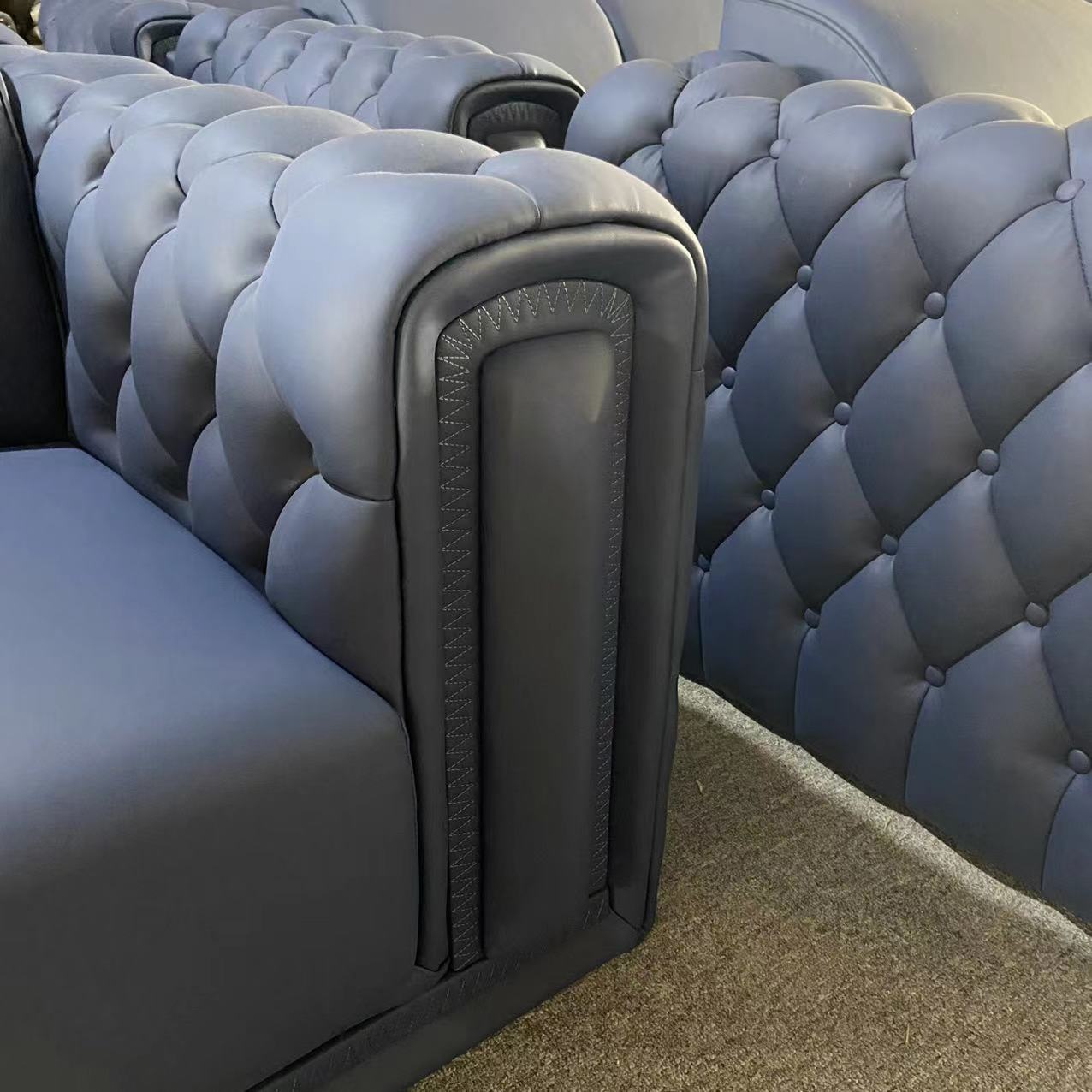 Junior Cream Leather Sofa set (RBM 8)