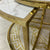 Circle / Round Nested White Grey Marble Coffee Tables, 5 pieces in Gold Stainless Steel Material on Frames