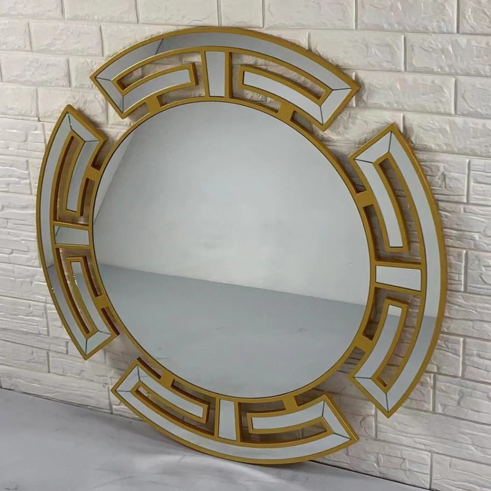 Gold Modern Classic Mirrored Glass Hallway Wall Mirror