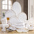 Pure Ceramic Kitchenware in White and Decorative Edges. RBM Classic Home Furniture Store