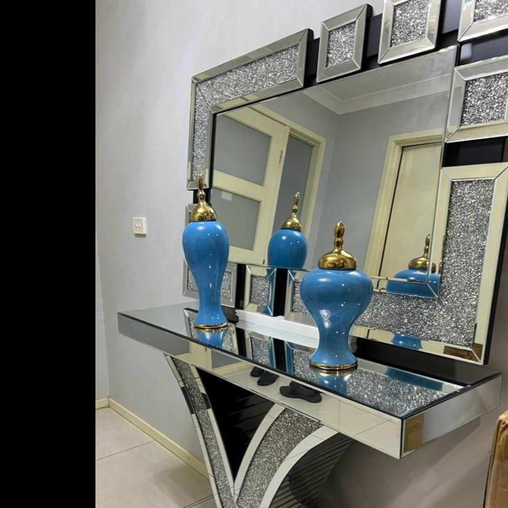 Mirrored Console Table and Mirror