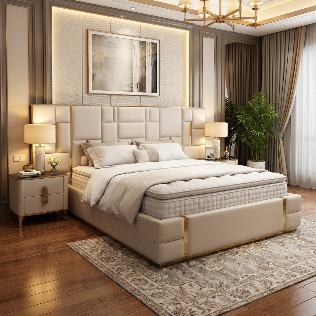 Exclusive Bed and 2 Bedside Tables