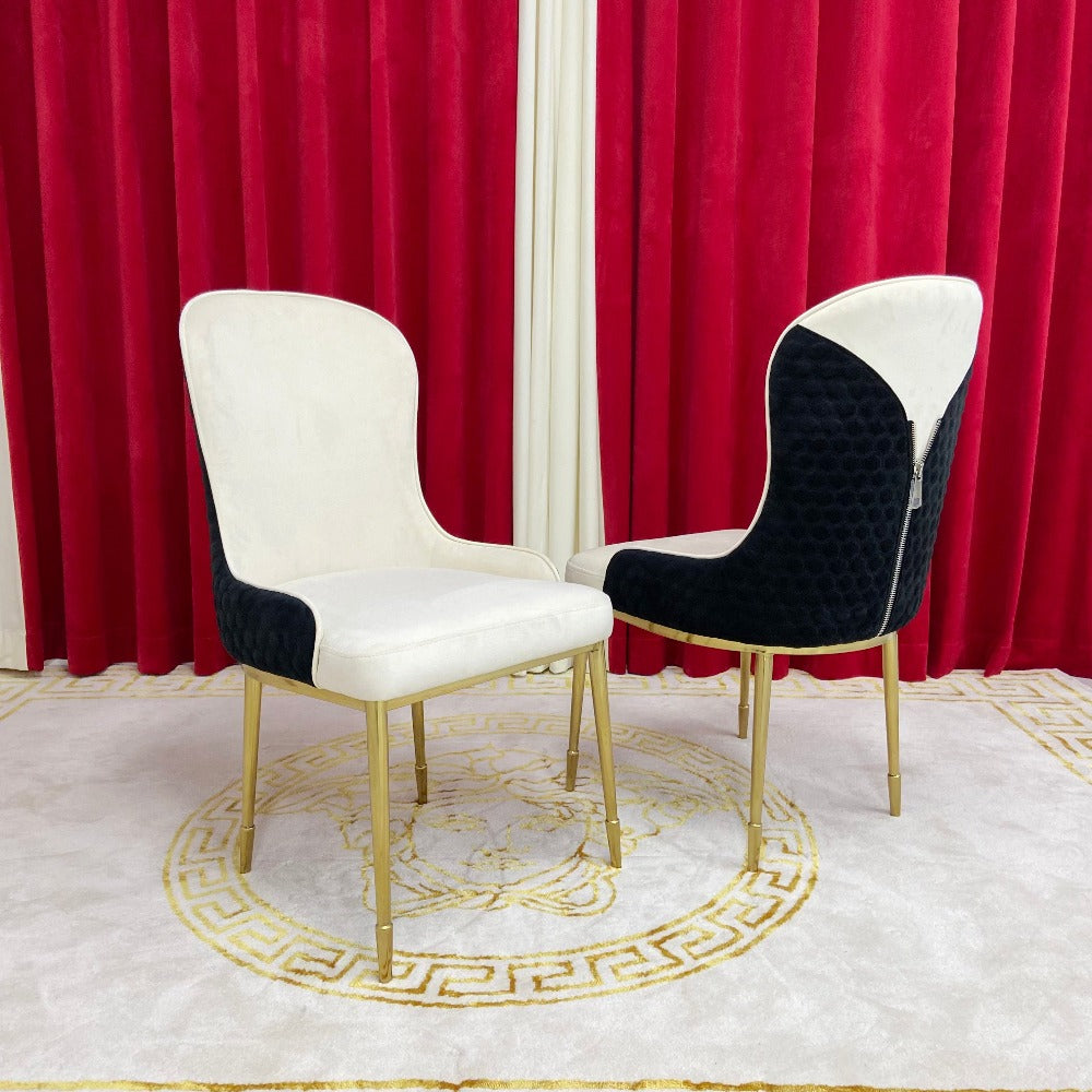 RBM Classic Home Online Furniture with Modern Velvet Dining Chairs with stainless steel frame