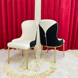 Velvet Dining Chairs with Gold Stainless Steel frame